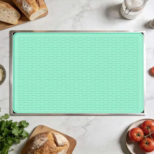 Alt view image 2 of 7 - Stove top Cover for Electric Stove - Silicone Stove Mat for Glass Top Stove, Range Covers for Electric Stove, Aqua, 28"x20" (Standard)