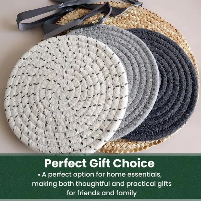 Alt view image 7 of 7 - 8 Inch Trivets for Hot Dishes, Hot Pots and Pans, Thick Heat Resistant Large Coaster for Kitchen, Hot Pads, Kitchen Essentials, Kitchen Decor for Table & Countertop, 6 Pcs