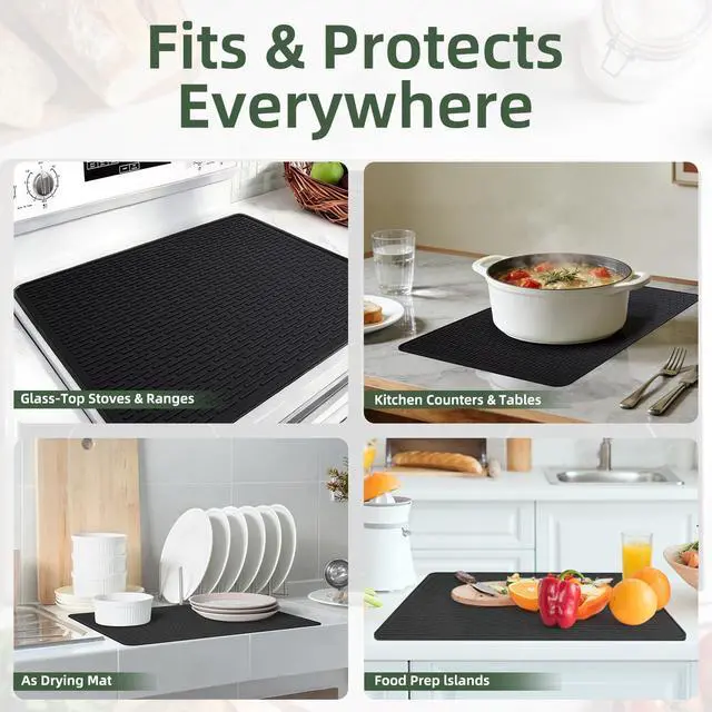 Alt view image 7 of 7 - Stove top Cover for Electric Stove - Silicone Stove Mat for Glass Top Stove, Range Covers for Electric Stove, Aqua, 28"x20" (Standard)