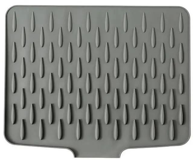 Main image of Waterdrop-Shaped Silicone Dish Drying Mat for Kitchen Counter Heat Resistant Non-Slip BPA Free Waterproof Quick Dry Dishwasher Safe Multipurpose Silicone Sink Countertop Protector (Gray)