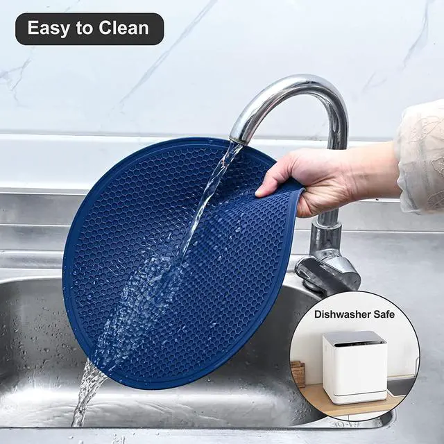 Alt view image 2 of 7 - Silicone Microwave Mat Heat Resistant Multifunctional Mat, Splatter Guard, Trivet, Hot Pad, Pot Holder Round 12 Inch, 1 Pcs