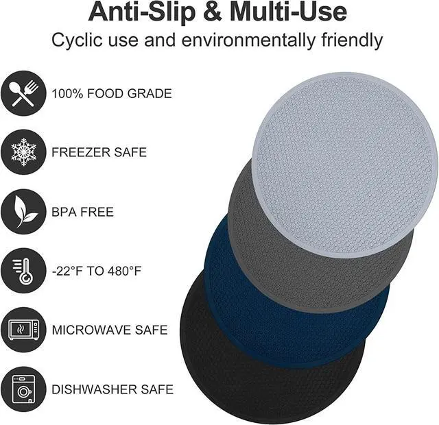 Alt view image 3 of 7 - Silicone Microwave Mat Heat Resistant Multifunctional Mat, Splatter Guard, Trivet, Hot Pad, Pot Holder Round 12 Inch, 1 Pcs