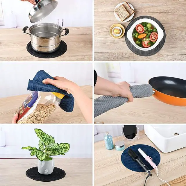 Alt view image 4 of 7 - Silicone Microwave Mat Heat Resistant Multifunctional Mat, Splatter Guard, Trivet, Hot Pad, Pot Holder Round 12 Inch, 1 Pcs