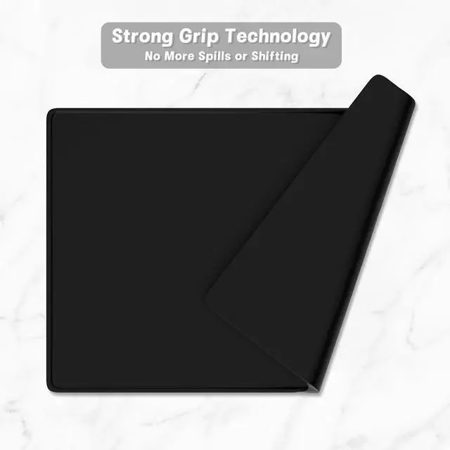 Alt view image 5 of 7 - Silicone Coffee Mat, 12" x 19" Waterproof Raised Edge Coffee Bar Mats for Espresso Machine Station Accessories, Heat Resistant Dish Drying Pad for Kitchen Counter, Rubber Bar Decor Pad, Black