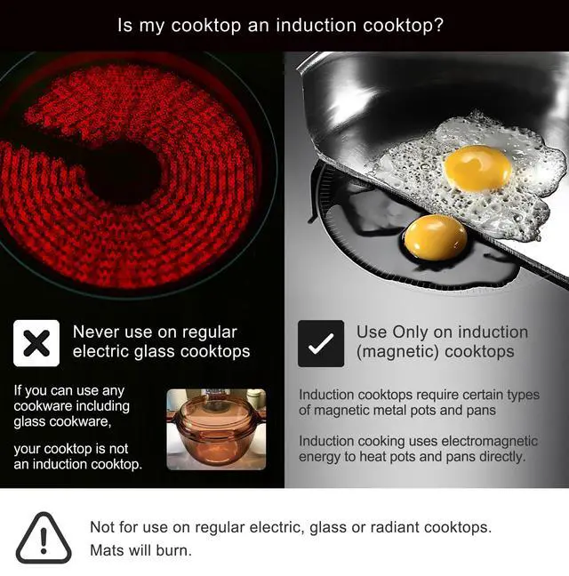 Alt view image 2 of 7 - Induction Cooktop Mat - Silicone Fiberglass Scratch Protector - for Magnetic Stove - Non Slip Pads to Prevent Pots from Sliding During Cooking_ Black (7.8inches)
