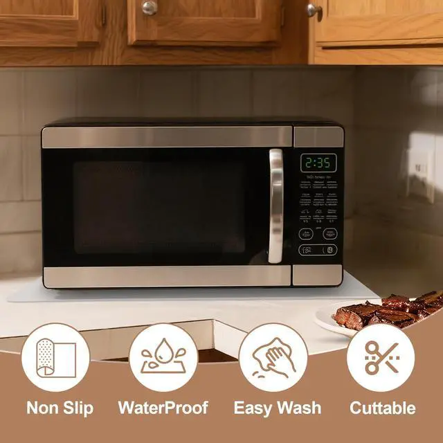 Alt view image 4 of 7 - Silicone Heat Resistant Mats for Countertop, 2MM Extra Thick Mat for Kitchen Counter, Suitable for Airfryer, Microwave, Coffee Maker, Non Slip Hot Pad, Waterproof (White Translucent, 18.9 * 14.57)