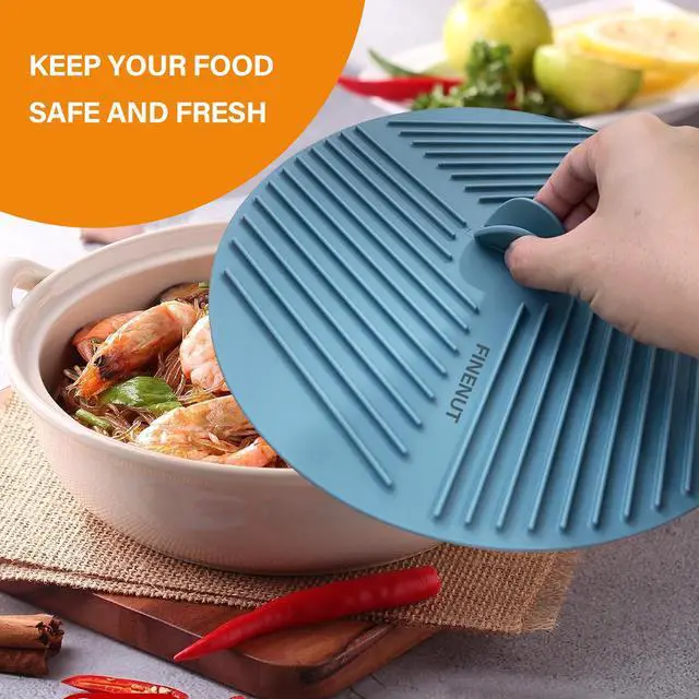 Alt view image 6 of 7 - Silicone Lids for Bowls,Pot Holders - 9-Pack Kitchen hot Pads & Microwave Splatter Cover Food Storage Universal Multi-Use Lid & Trivet Mats for Pans,Plates,Cups Heat Resistant Dishwasher Safe