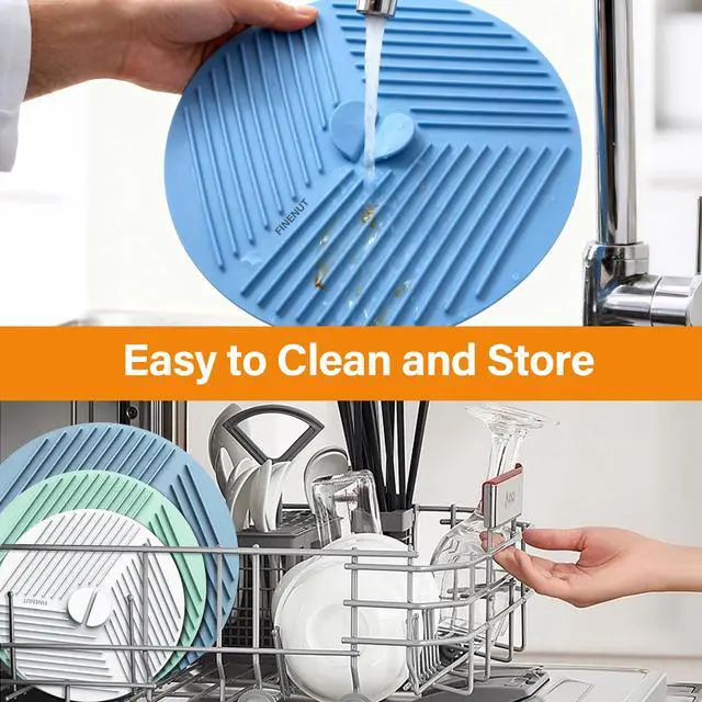 Alt view image 7 of 7 - Silicone Lids for Bowls,Pot Holders - 9-Pack Kitchen hot Pads & Microwave Splatter Cover Food Storage Universal Multi-Use Lid & Trivet Mats for Pans,Plates,Cups Heat Resistant Dishwasher Safe