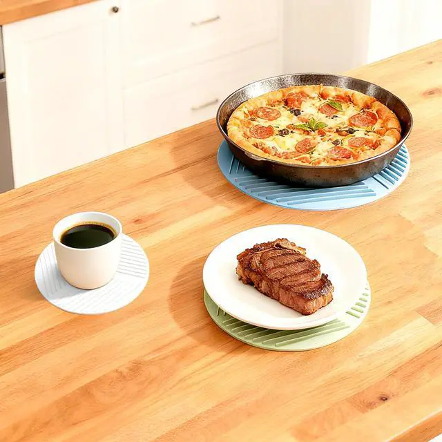 Alt view image 4 of 7 - Silicone Lids for Bowls,Pot Holders - 9-Pack Kitchen hot Pads & Microwave Splatter Cover Food Storage Universal Multi-Use Lid & Trivet Mats for Pans,Plates,Cups Heat Resistant Dishwasher Safe
