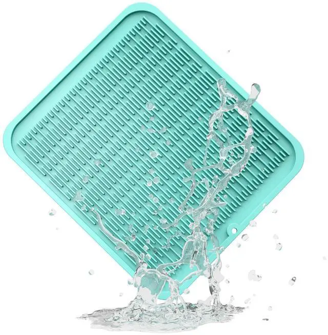 Main image of Heavy-Duty Silicone Dish Drying Mat (16" x 18" / 401 x 455mm) - XL Family-Size Thick 4mm Drainboard for Pots, Pans & Heavy Cookware - Oversized Trivet & Counter Protector, Non-Slip (Mint Green)