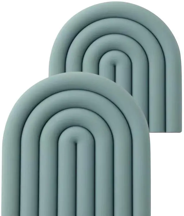 Main image of Silicone Heat Resistant Trivet Mats Multipurpose Non-Slip Kitchen Hot Pads, Insulated Coasters & Pot Holders Modern Placemats for Dining Table & Countertop Set of 2 (Dusty Blue)