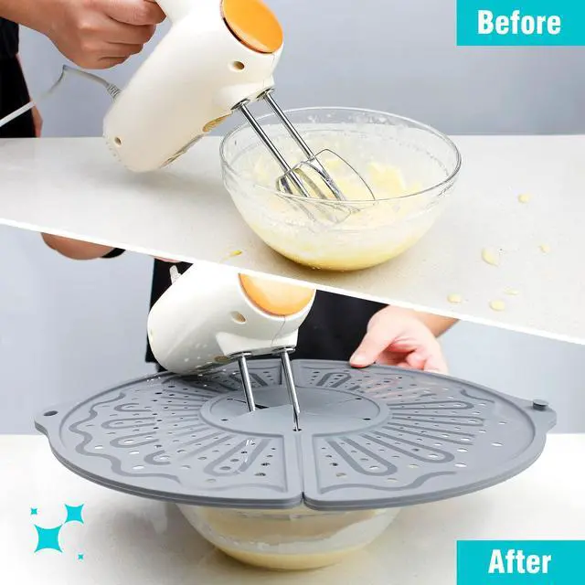 Alt view image 4 of 7 - Foldable Silicone Splatter Screen for 10-12" Pans, BPA-Free, Gray