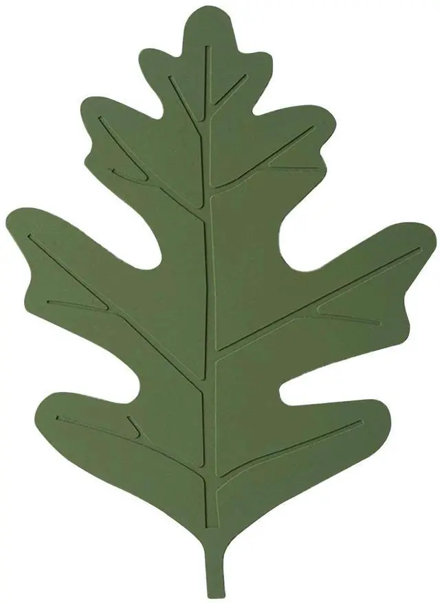 Main image of Silicone Drink Coasters 2 Pack, Green Oak Leaf Coasters for Drinks, Soft Rubber Coaster, Protect Furniture from Water Marks or Damage, Non Slip Coasters (Small, Oak Leaf)