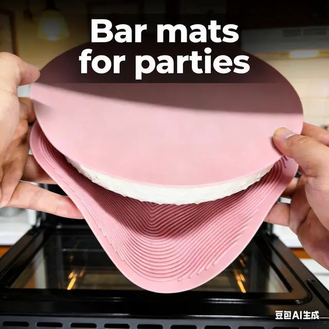 Alt view image 7 of 7 - Silicone Hot Pot Holder Mats 8in (4-PCS) - Heat Resistant Countertop Protector with Non-Slip Geometric Pattern, Easy Clean Kitchen Trivet for Dining Table, Stove Top, Counter Safe Small Pink