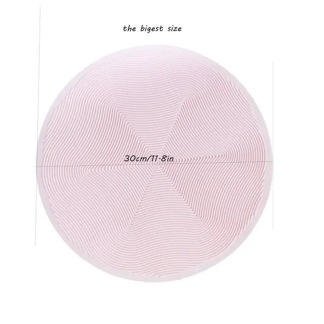 Alt view image 7 of 7 - Silicone Hot Pot Holder Mats 12in (2-PCS) - Heat Resistant Countertop Protector with Non-Slip Geometric Pattern, Easy Clean Kitchen Trivet for Dining Table, Stove Top, Counter Safe Pink Big Size