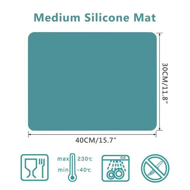 Alt view image 2 of 6 - 3PCS Silicone Sheet for Crafts, Epoxy Resin Casting Molds Mat, Multi-Purpose Counter Protector, Table Saver Pad, Placemat, Art Mat, Nonskid Nonstick, Black Green (15.7 x 11.8 inches)