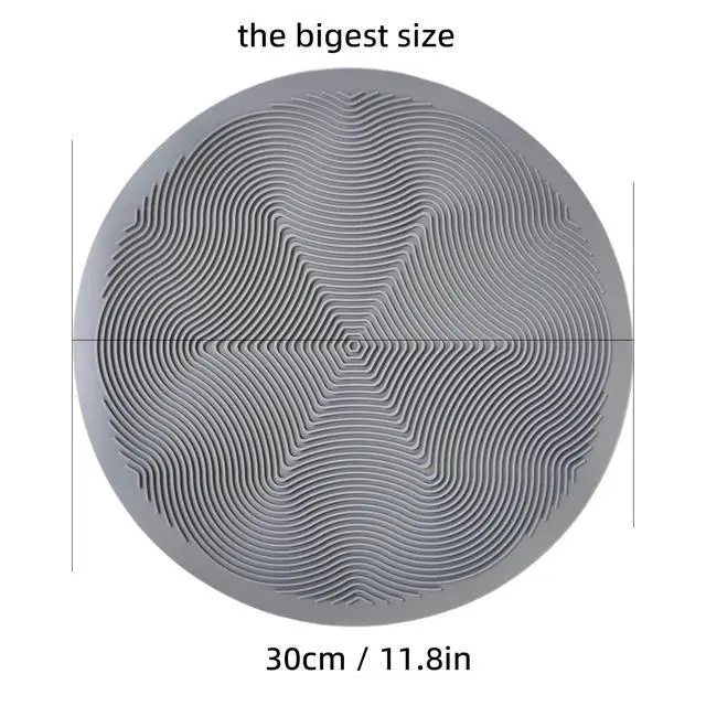 Alt view image 7 of 7 - Silicone Hot Pot Holder Mats 12in (2-PCS) - Heat Resistant Countertop Protector with Non-Slip Geometric Pattern, Easy Clean Kitchen Trivet for Dining Table, Stove Top, Counter Safe Large Grey