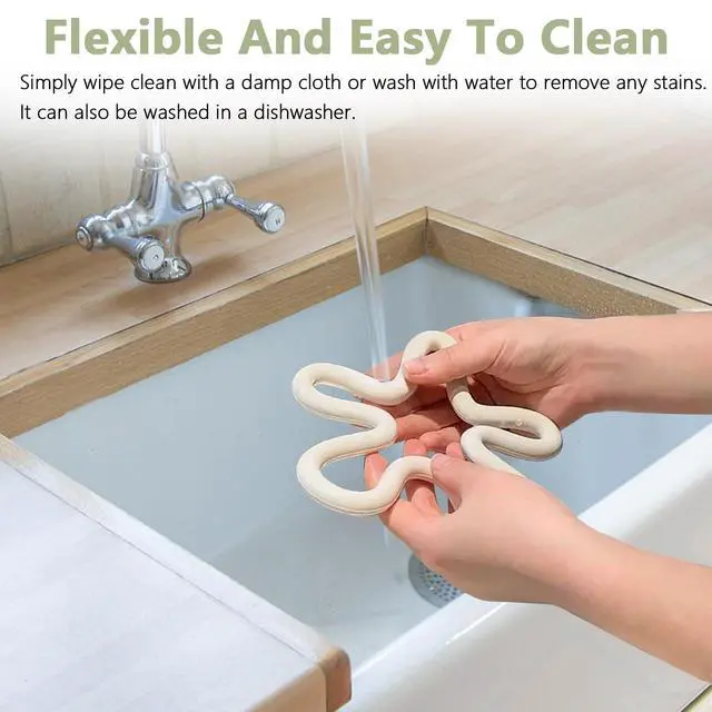 Alt view image 5 of 7 - Set Silicone Trivets for Hot Dishes, Hot Pots and Pans, Flower Heat Resistant Hot Pads for Kitchen Countertop, Table, Hot Plate Mat Pot Holders Dining Counter Decor