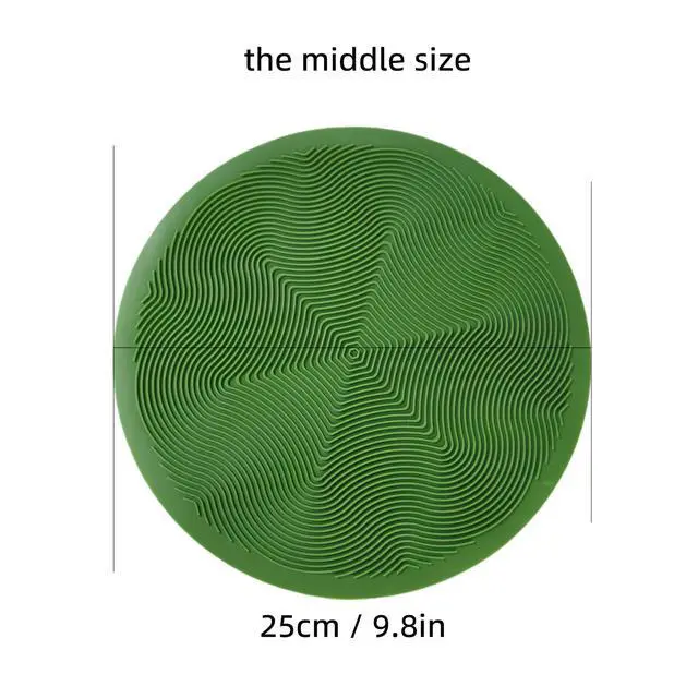 Alt view image 4 of 7 - Silicone Hot Pot Holder Mats (3-Pack) - Heat Resistant Countertop Protector with Non-Slip Geometric Pattern, Easy Clean Kitchen Trivet for Dining Table, Stove Top, Counter Safe 10in Green