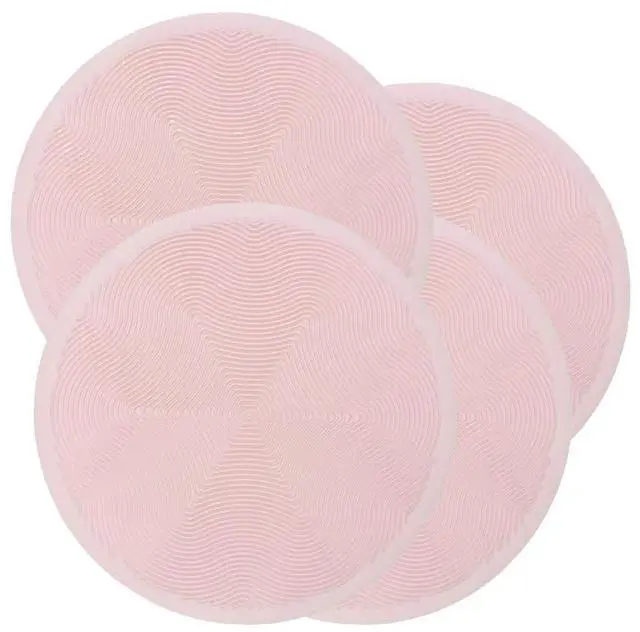 Main image of Silicone Hot Pot Holder Mats 8in (4-PCS) - Heat Resistant Countertop Protector with Non-Slip Geometric Pattern, Easy Clean Kitchen Trivet for Dining Table, Stove Top, Counter Safe Small Pink