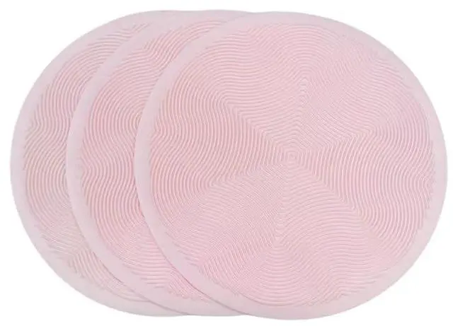 Main image of Hot Pot Holder Mats 10in (3-PCS) - Heat Resistant Countertop Protector with Non-Slip Geometric Pattern, Easy Clean Kitchen Trivet for Dining Table, Stove Top, Counter Safe Medium Pink