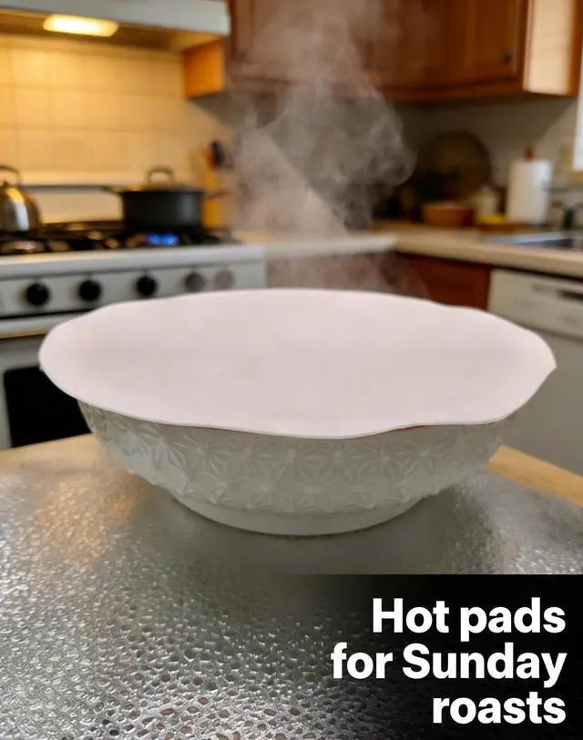 Alt view image 7 of 7 - Hot Pot Holder Mats 10in (3-PCS) - Heat Resistant Countertop Protector with Non-Slip Geometric Pattern, Easy Clean Kitchen Trivet for Dining Table, Stove Top, Counter Safe Medium Pink