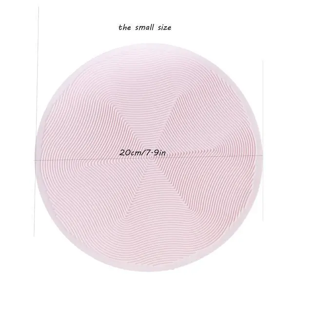 Alt view image 6 of 7 - Silicone Hot Pot Holder Mats 8in (4-PCS) - Heat Resistant Countertop Protector with Non-Slip Geometric Pattern, Easy Clean Kitchen Trivet for Dining Table, Stove Top, Counter Safe Small Pink