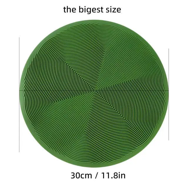 Alt view image 5 of 7 - Silicone Hot Pot Holder Mats 12in (2-PCS) - Heat Resistant Countertop Protector with Non-Slip Geometric Pattern, Easy Clean Kitchen Trivet for Dining Table, Stove Top, Counter Safe Large Green