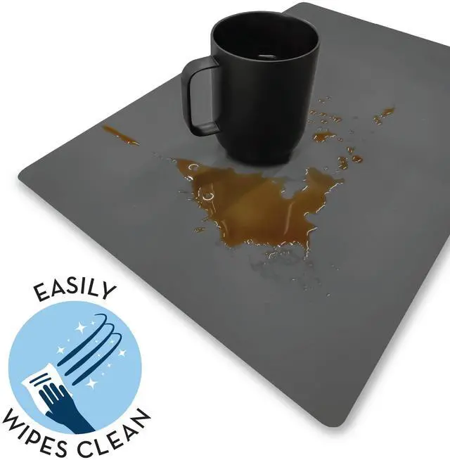 Alt view image 3 of 6 - Coffee Mat, Silicone Mat for Coffee Maker and Espresso Machine, Coffee Maker Mat for Countertops, Silicone Grey, 12 in. x 18 in., 1 Pack