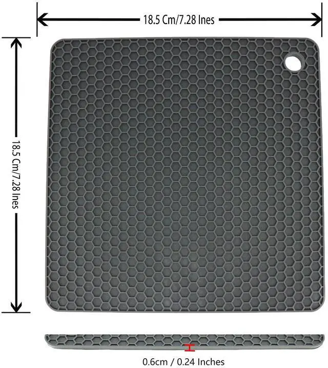 Alt view image 2 of 6 - Trivets for Hot Dishes, Trivet Hot Pads for Kitchen, Trivets for Pots and Pans, Silicone Pot Holder, Multi-Use Silicone Trivet Mat Heat Resistant Mats for Countertop Set 4 Black