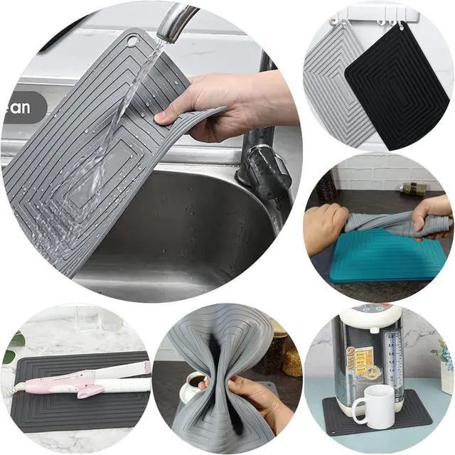 Alt view image 6 of 7 - Silicone Trivets Mats Set 2 for Hot Dishes, 9 x 12 Inches Trivet for Hot Pots and Pans, Pink Silicone Hot Pads for Kitchen, Multi-Purpose Heat Resistant Pot Holders