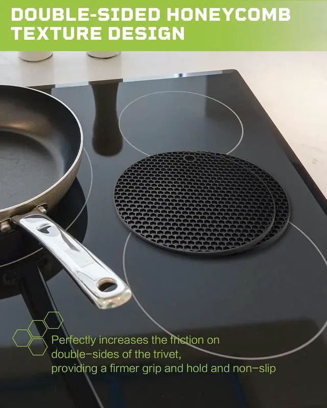 Alt view image 7 of 7 - 2pcs Silicone Mats for Kitchen Counter,Pot Holders,Trivet,Hot Pads