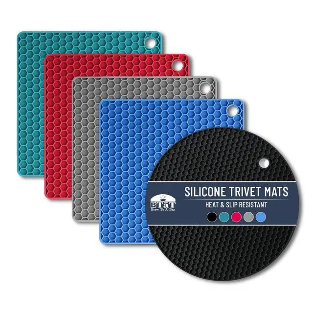 Alt view image 7 of 7 - Silicone Trivet Mats, 2 Pack, Gray Silicone Trivets for Hot Pots and Pans