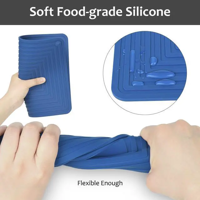 Alt view image 5 of 7 - Silicone Trivets for Hot Dishes Pots and Pans, Brown Hot Pads for Kitchen, Multi-Purpose Heat Resistant Mat for Counter, Versatile Trivet Mat, Flexible Silicone Pot Holders Set 2