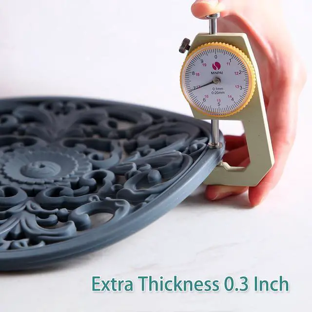 Alt view image 3 of 7 - Extra Thick Silicone Trivet Mat for Hot Dishes, Hot Pots and Pans, Pot Holder, Hot Pad to Portect Your Table and Countertop, Kitchen Decor and Accessories,Turquoise,Set of 3