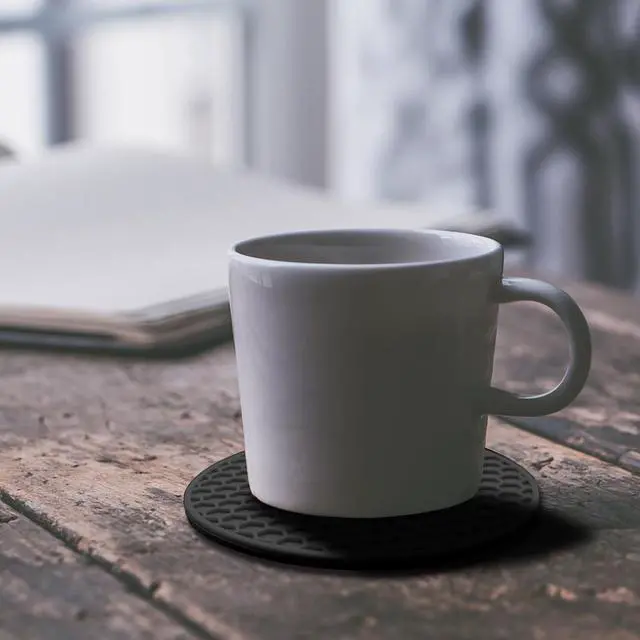 Alt view image 5 of 7 - Silicone Non-Slip, Heat Resistant & Water-Trapping Trivet Mats for Water Glasses & Teacup & Coffee Cup & Dishes & Cookware, Multipurpose Kitchen Table Coaster, 3.5-Inch, 3 Pcs, Black
