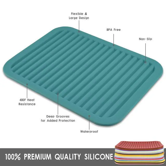 Alt view image 2 of 7 - Orange Silicone Trivets Mats for Hot Dishes and Hot Pots, Hot Pads for Countertops, Tables, Pot Holders, Spoon Rest Small Drying Mats Set 2