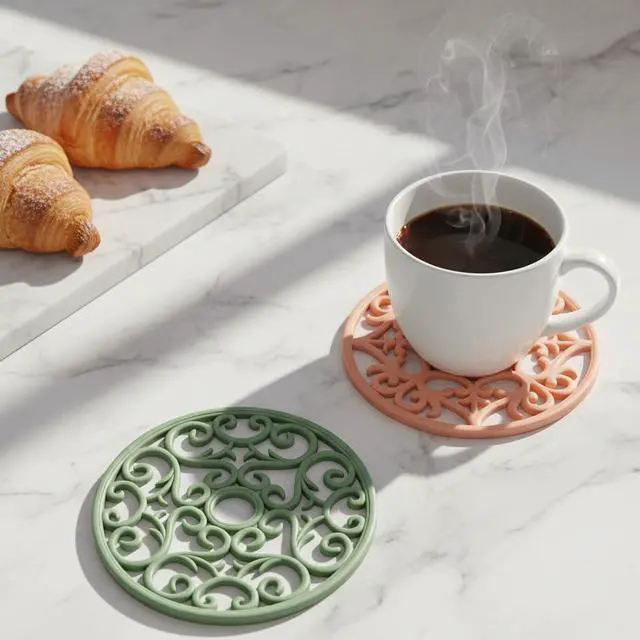 Alt view image 6 of 7 - Trivets for Dishes/Pots/Pans, 3 Pcs Silicone Mats, Flexible/Durable/Non Slip Hot Pads to Protect Table and Counter Top (Olive Green)