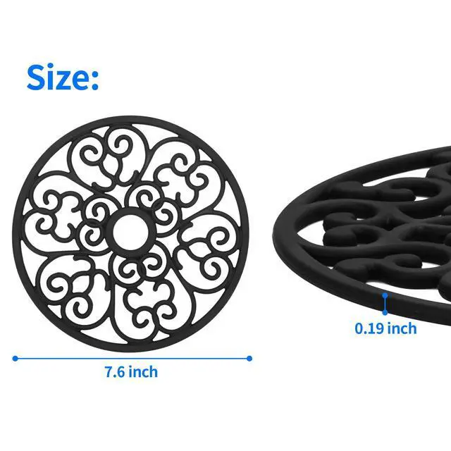 Alt view image 2 of 7 - 3PCS Silicone Trivet Mat - Flexible Non-Slip Heat Resistant Modern Kitchen Teapot Trivets Set for Hot Dishes, Table, Countertop