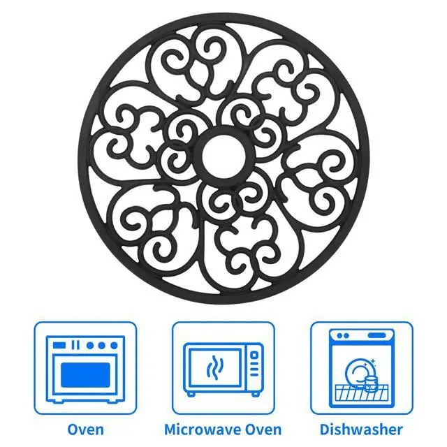 Alt view image 3 of 7 - 3PCS Silicone Trivet Mat - Flexible Non-Slip Heat Resistant Modern Kitchen Teapot Trivets Set for Hot Dishes, Table, Countertop
