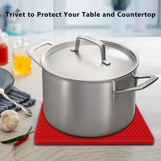Alt view image 3 of 7 - 6 Pack Silicone Trivet Mat, Silicone Trivets for Hot Pots and Pans, Multipurpose Non-Slip & Heat Resistant Silicone Hot Pad for Kitchen Counter