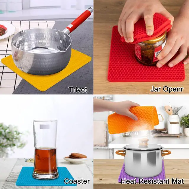 Alt view image 4 of 7 - 6 Pack Silicone Trivet Mat, Silicone Trivets for Hot Pots and Pans, Multipurpose Non-Slip & Heat Resistant Silicone Hot Pad for Kitchen Counter