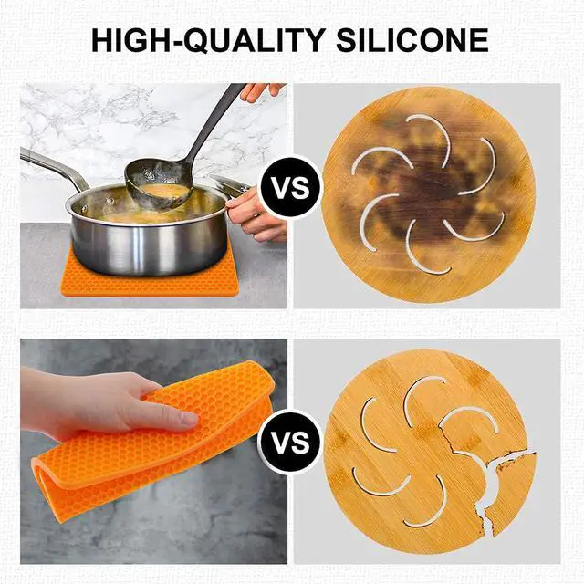 Alt view image 6 of 7 - 6 Pack Silicone Trivet Mat, Silicone Trivets for Hot Pots and Pans, Multipurpose Non-Slip & Heat Resistant Silicone Hot Pad for Kitchen Counter