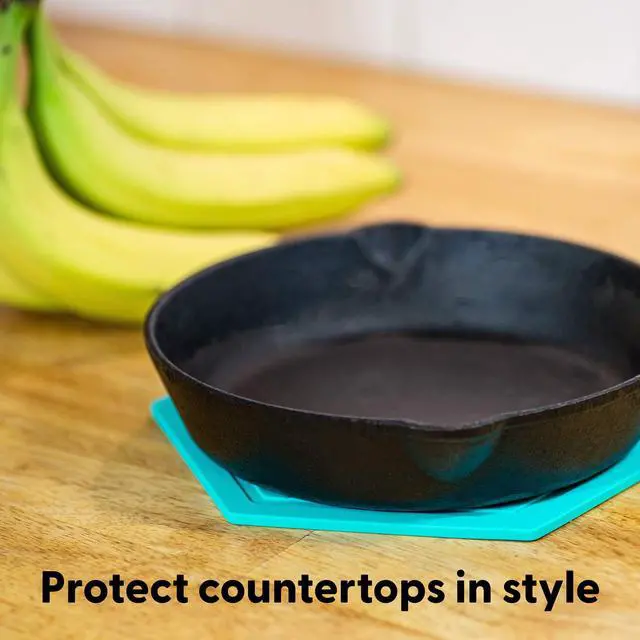 Alt view image 4 of 7 - Heat Resistant Silicone Trivet Mats - Non-Slip Hot Pads for Kitchen Countertops, Multipurpose Pot Holders, Food Grade & BPA Free - Set of 3, Durable and Easy to Clean (Variety Mix)