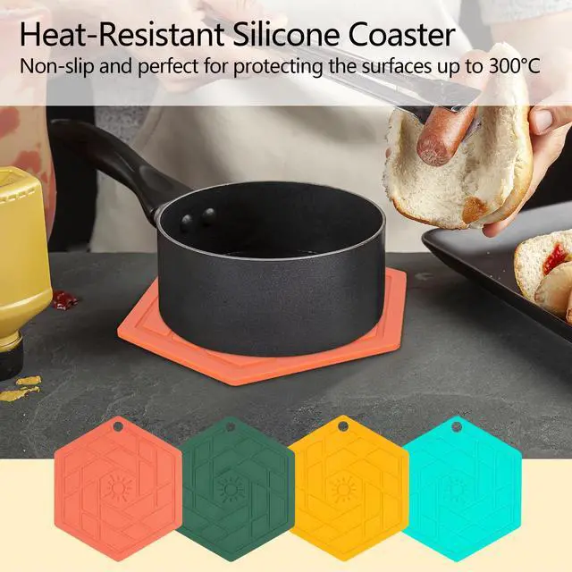 Alt view image 7 of 7 - Heat Resistant Silicone Trivet Mats - Non-Slip Hot Pads for Kitchen Countertops, Multipurpose Pot Holders, Food Grade & BPA Free - Set of 3, Durable and Easy to Clean (Variety Mix)