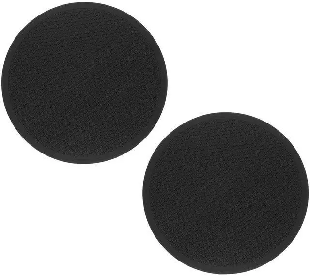 Main image of 2pcs Silicone Trivet Mats 9.8" Dia Round Non-Slip Silicone Pot Holders for Hot Pots and Pans, Heat Resistant Hot Pads for Kitchen Hot Dishes Table Countertops, Black