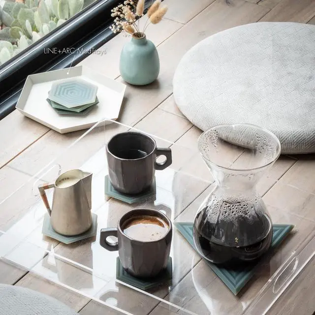 Alt view image 7 of 7 - Extra Thick Silicone Trivets (Featured in ELLE Decor & BuzzFeed) Waterproof Dishwasher-Safe Stain Resistant (Set of 3 Sandstone Degr Trivets) Outdoor Rubber Beige Mid-Century Modern