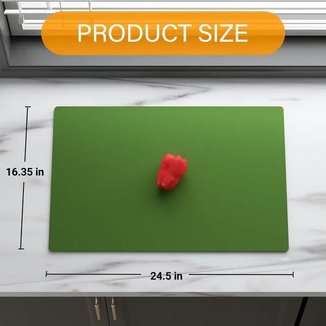 Alt view image 2 of 7 - 2-Pack Extra Thick Silicone Counter Mats - 24x16 Large Heat Resistant Kitchen Countertop Protector, Non-Slip Hot Pad Trivet for Air Fryer, Hot Pots & Pans, Coffee Maker(Green)
