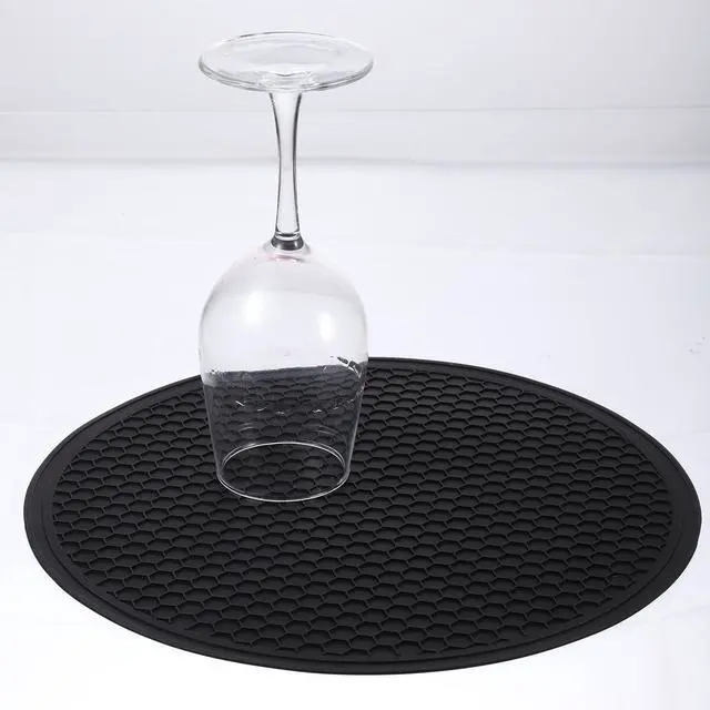Alt view image 3 of 7 - Silicone Microwave Mat, 11.8" x 11.8" Non-Slip Silicone Trivet, Heat Resistant Multifunctional Mat for Kitchen, Non Stick Turntable Mat, Black 1 Pcs