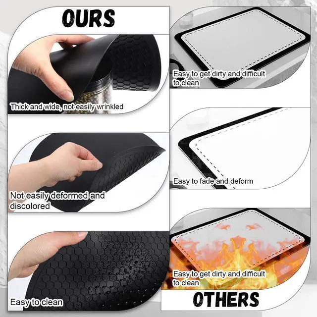 Alt view image 5 of 7 - Silicone Microwave Mat, 11.8" x 11.8" Non-Slip Silicone Trivet, Heat Resistant Multifunctional Mat for Kitchen, Non Stick Turntable Mat, Black 1 Pcs